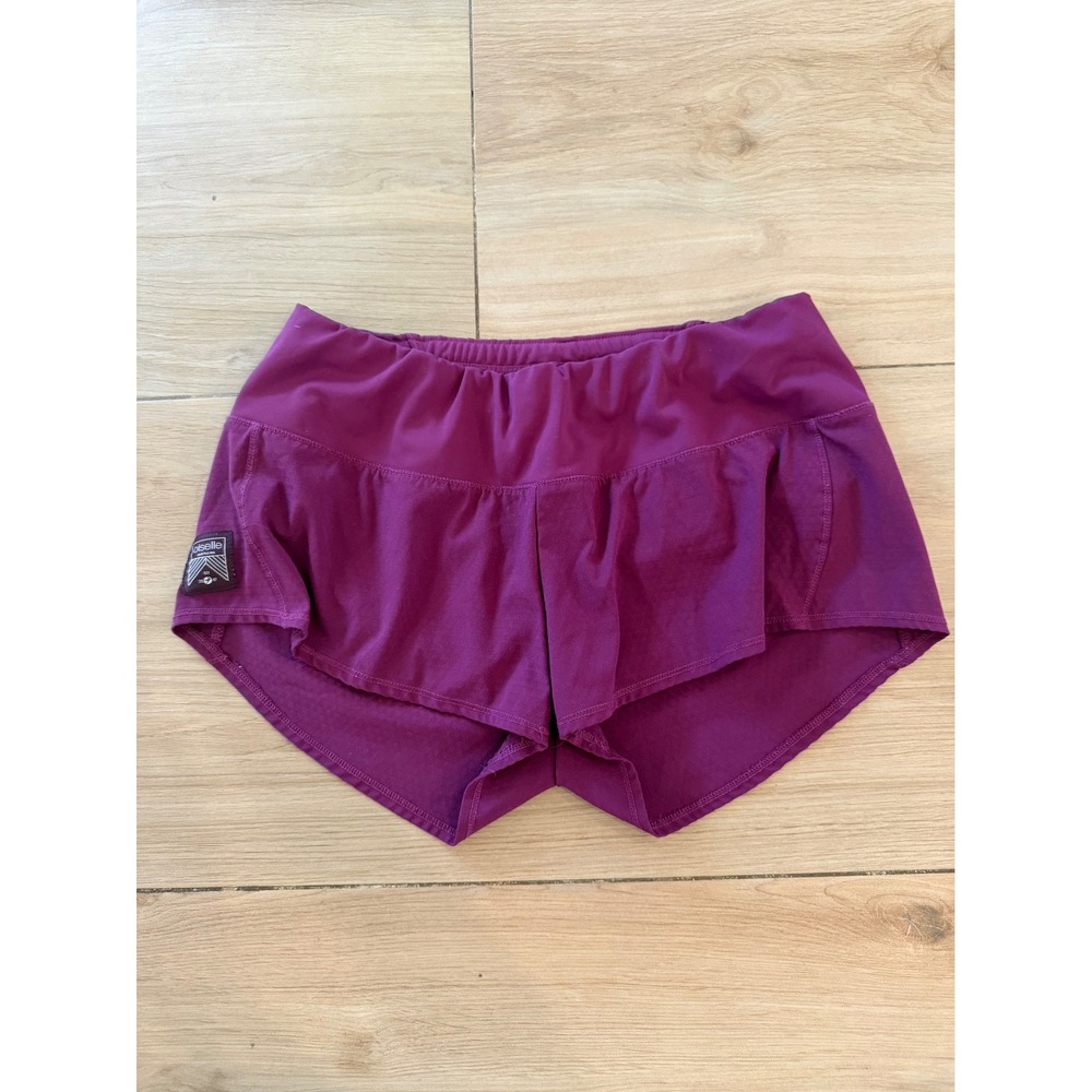 Oiselle Roga Running Shorts Purple Size 4 Zipper Pocket Athletic Workout